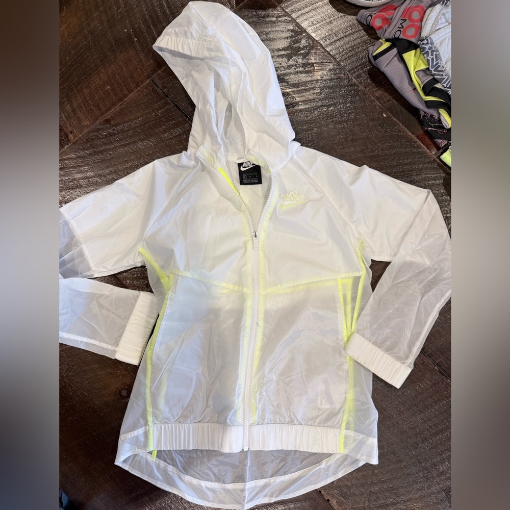 Nike Kids White and Neon Yellow Jacket